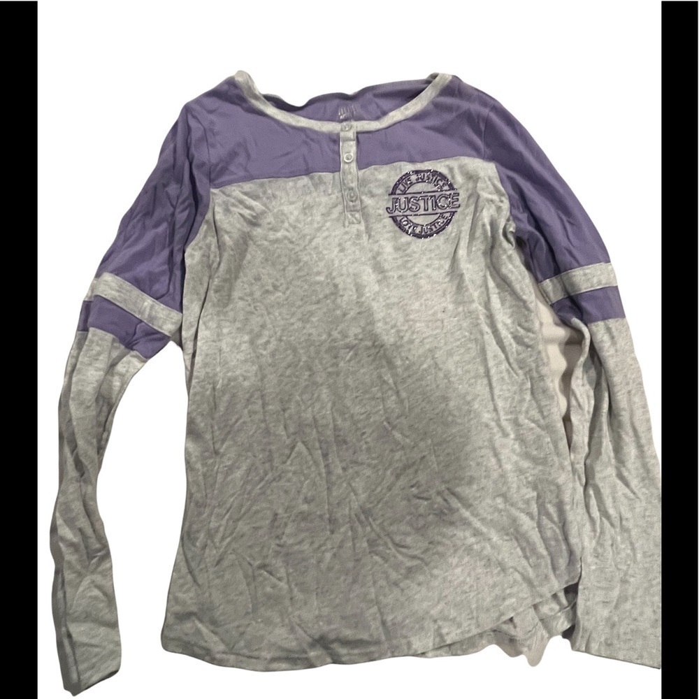 𝅺justice long sleeve lavender and great tee size 18
